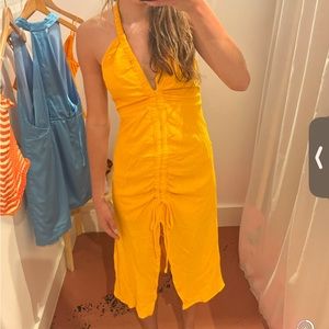 Lush Orange Halter Neck Midi Dress